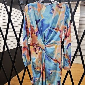 Fashion Nova Multicolor Long Sleeve Dress